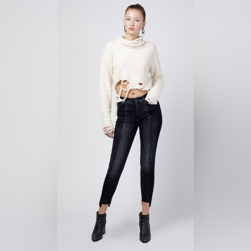Women Hudson denim slim jeans Nico mid rise supper skinny ankle jean black sand